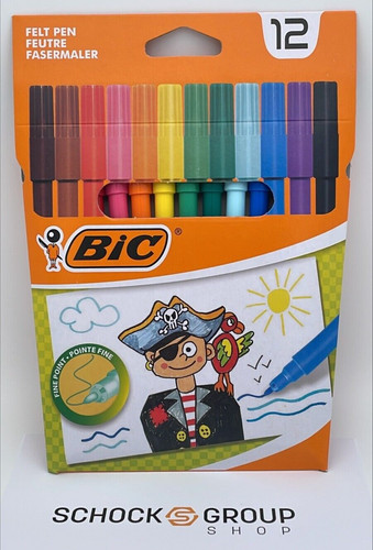 Bic 12er fasermaler mit feiner - bic,